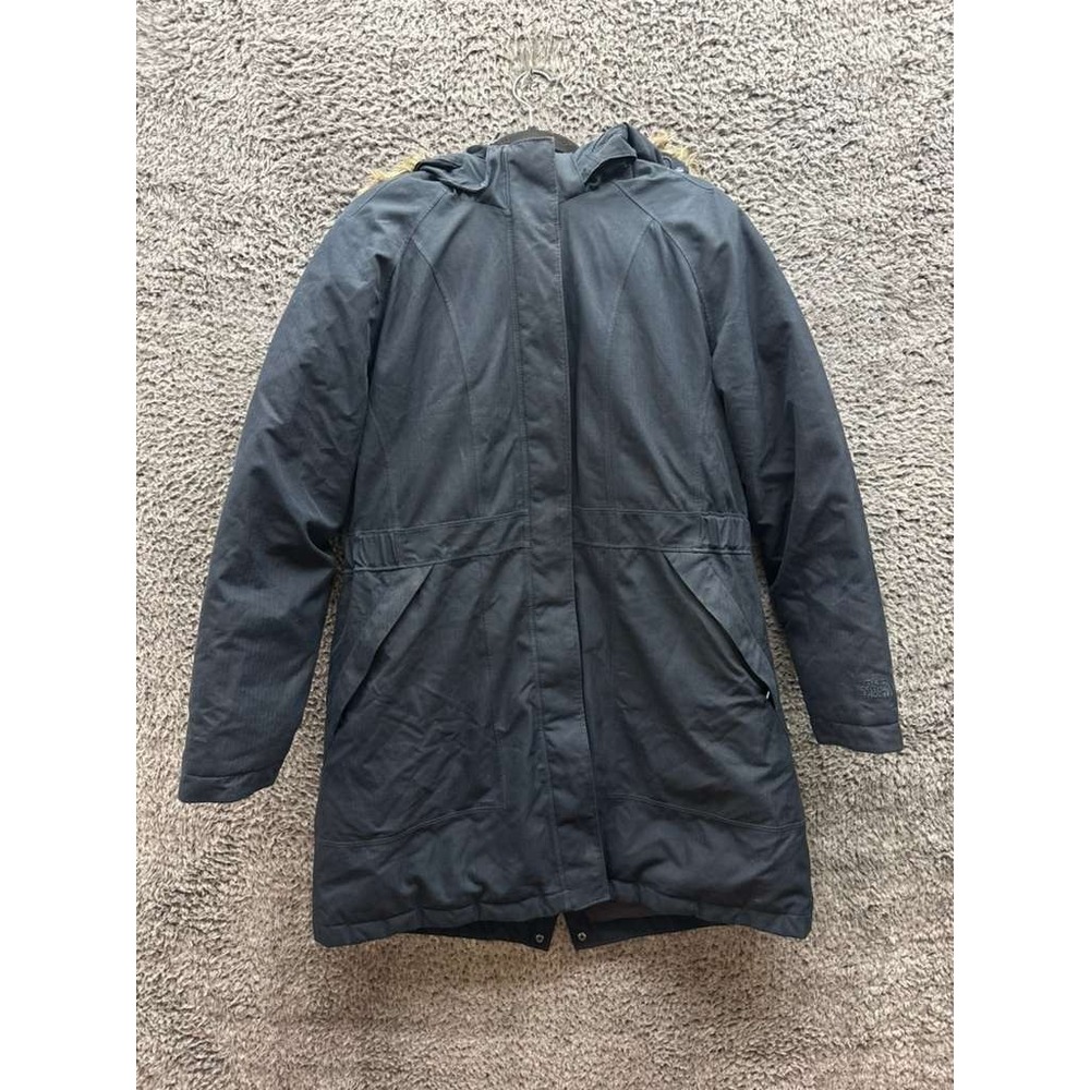 The North Face Arctic‎ Shearling Hooded Parka Jacket Black Womens Size XL